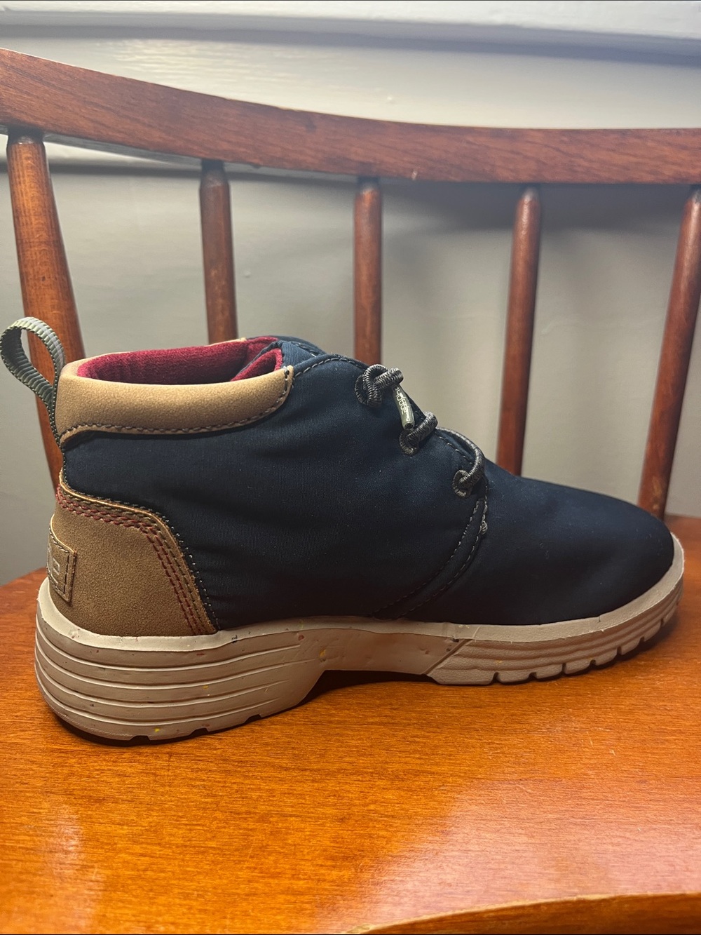Hey Dude Spencer Youth Eco Boots Navy US Y2 L3 Lightweight Recycled PET Nylon - Picture 5 of 11